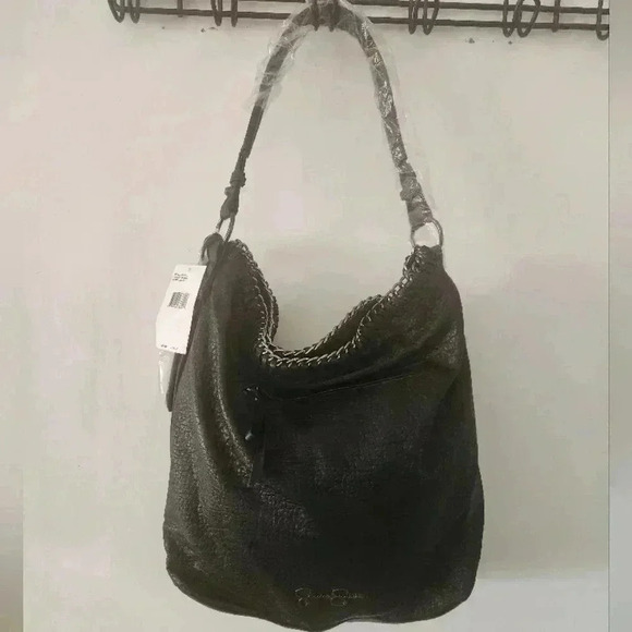 NWT Jessica Simpson Black and Silver Leather Bag - Picture 3 of 14